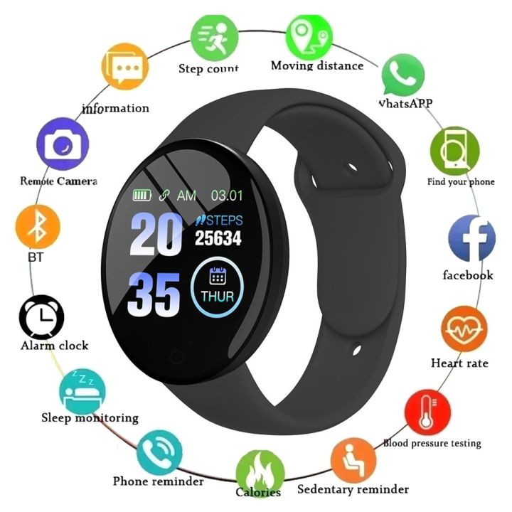 Smart Watch D18 Smart Bracelet Waterproof Fitness Tracker With