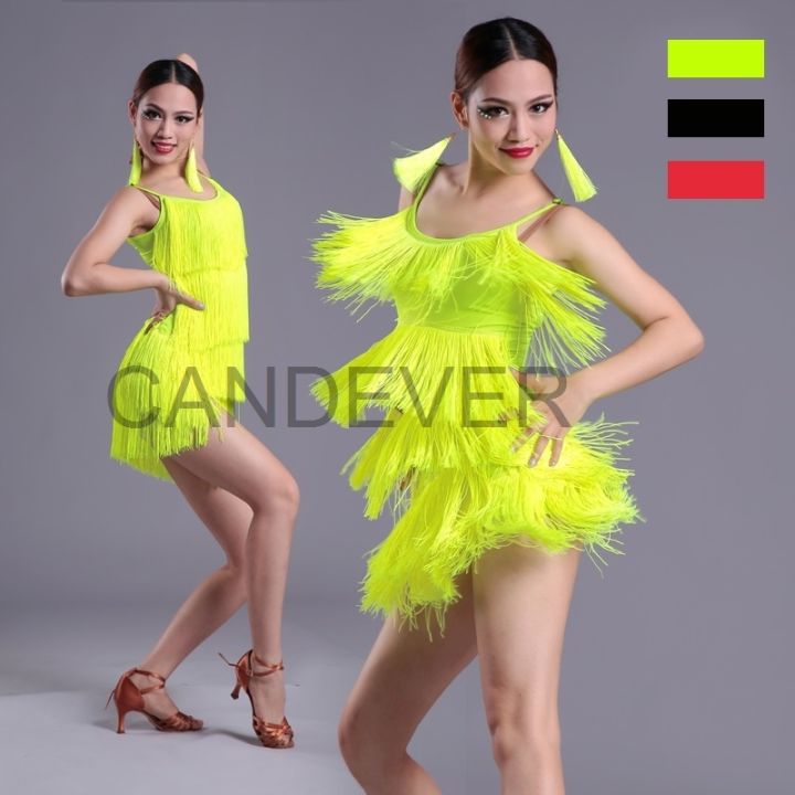 Latin Dance Kids' Dancewear Dress Tassel Side Draping Sleeveless Girls' Performance  Polyester
