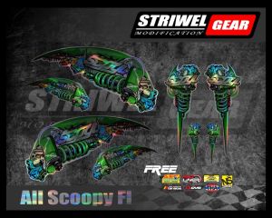 Scoopy Stiker Striping Transparan Hologram All Scoopy FI Motif Shock