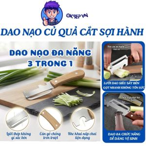 Thế Hệ Mới Dao Nạo Củ Quả Cắt Sợi Hành OKSEP Dao Bào Sợi Gọt Vỏ Mở Nắp Chai Đa Năng Lưỡi Thép Không Gỉ Sắc Bén