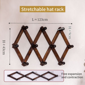 ตะขอแขวนเสื้อไม้สักแท้ ทำงานมือ ปรับระยะได้ สำหรับติดผนังบ้าน