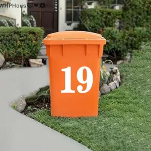 WP💓💛💖 Wheelie Bin Stickers Self-Adhesive Trash Can Labels PVC Number 0-9 Letters A-G Stickers Garage Car Bins Stickers Weatherproof