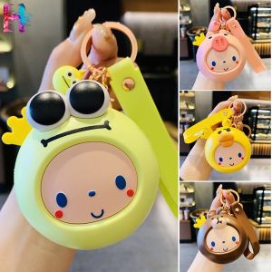 Mokyo ที่ชาร์จusb สร้างสรรค์พัดลมขนาดเล็ก พวงกุญแจการ์ตูนแบบพกพา จี้มินิพร้อมกระจก ของขวัญน่ารัก สินค้าใหม่พร้อมส่ง
