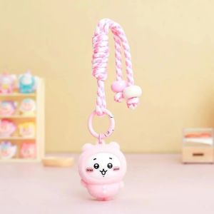 Kawaii Chiikawa Flocking Keychain Cartoon Hachiware Usagi Keyring Girls Bag Pendant Accessories Christmas Gifts