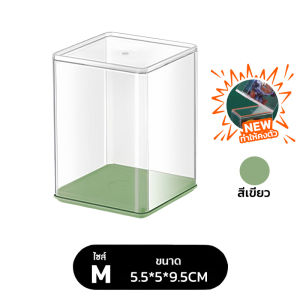 กล่องโมเดลอะคริลิคใส เก็บpopmart โชว์art toy เสียบการ์ดได้ มี 3 สี จัดโต๊ะ