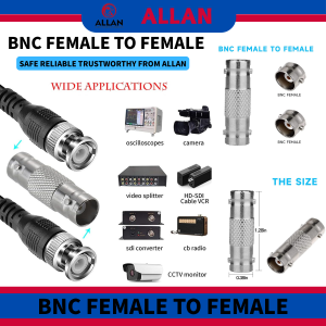 ALLAN BNC Female to Female Connector BNC Barrel Coupler Connector Adapter for CCTV Camera Survelliance System
