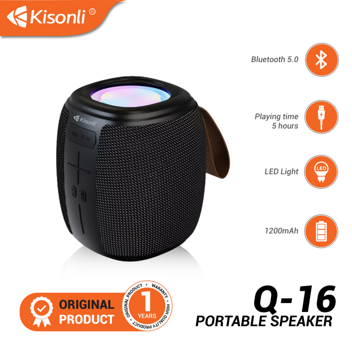 Kisonli Speaker Bluetooth Portable Super Bass Q16 1200mAh | Lazada ...