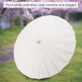 [Wondering] Kids Paper Parasol Bamboo And Paper Umbrella Chinese Style Elegant White DIY Paper Umbrellas For Decoration. 