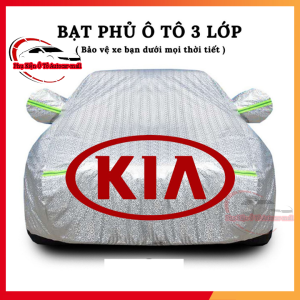 Bạt Phủ Xe Ô Tô KIA Morning Soluto Cerato Seltos K3 Rondo Optima Sorento Sedona có phản quang chống nóng chống nước có khóa kéo cánh cửa