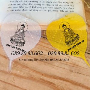 Lá Bồ Đề - Hình Bồ tát Vạn Dặm Bình an (Cầu Bình An – May mắn Treo ô tô Hàng loại 1)