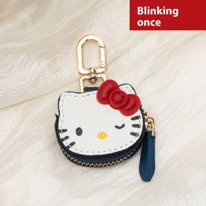 MOUSSON  การตกแต่งกระเป๋า วิดเจ็ต กระเป๋าพวงกุญแจหนังคิตตี้ PU น่ารักสำหรับเด็กและผู้ใหญ่