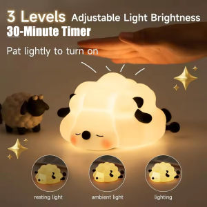 Cute Night Light for Kids Cute Shark Lamp Animal Lamp 7 Color Lamp Nightlights Birthday Christmas Gift for Children with USB RechargeableKids Silicone Lamp Kawaii Room Decor