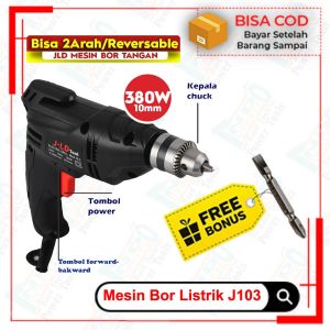 JLD Mesin Bor Besi Kayu 10 mm - Kiri Kanan - Power Full Bor Beton - Listrik 10mm - Premium Quality - Harga Bersahabat