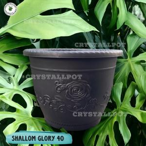 POT BUNGA TANAMAN SHALLOM GLORY HITAM BAHAN TEBAL - SHALLOM BULAT GLORY