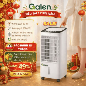 Quạt Làm Mát Không Khí Galen G020 Công Suất 65W Quạt Điều Hòa Cồng Suất Lớn Tiết Kiệm Điện - Bảo Hành 24 Tháng