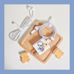 Ốp Sạc OPPO Mèo Xanh Dương Dễ Thương Bảo Vệ Cáp Cho Oppo Reno 7 Pro Ốp Bảo Vệ Cáp Cho 10W 18W 20W 30W 33W 65W 67W 80W [Cchoice]