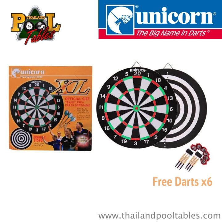 ดาร์ทบอร์ดเล่นได้ทั้ง 2 ด้าน Unicorn XL Paper Dartboard Lazada.co.th