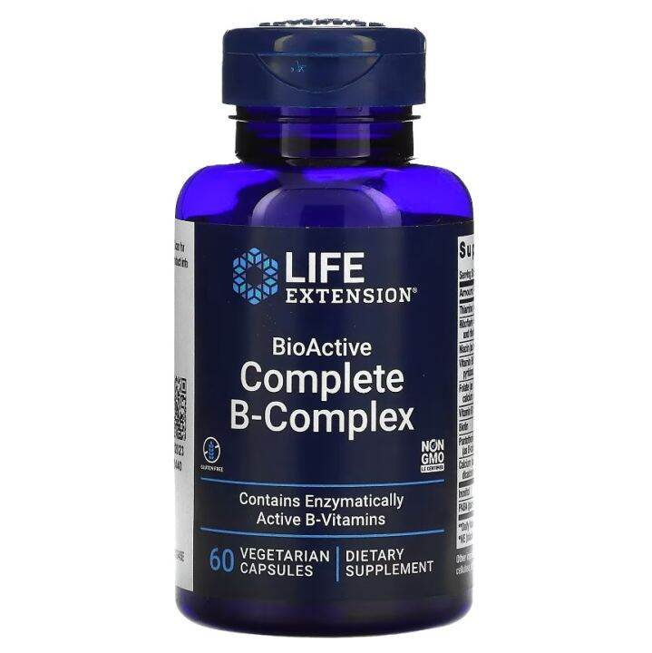 Life Extension, BioActive Complete B-Complex, 60 Vegetarian Capsules ...