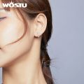 WOSTU Authentic 925 Sterling Silver Luxury Brand Snake Hoop Earrings for Women Wedding Engagement Statement Jewelry ZBSCE922. 