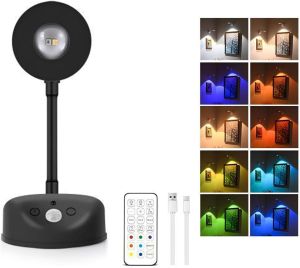 RGB Motion Sensor Wall Light Wireless Magnetic Rechargeable Sconce with Remote Control Dimmable LED Night Lamp for Bedroom Hallway Stairs Wardrobe Gaming Room Decor