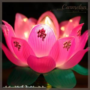 [Carmelun] 1pcs Phật Giáo sen đèn đầy màu sắc sen đèn Máy tính để bàn trang trí ánh sáng cho nhà Thiền thờ phượng Phật Giáo Đền