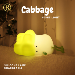 Lampu Tidur Anak LED Cabbage Silicon Lampu Malam Hiasan Night Lamp