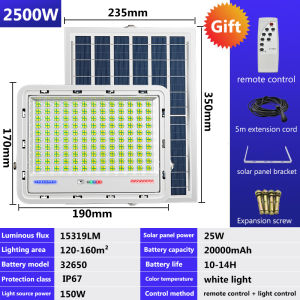 Buy1Take2 Solar Led Outdoor Lighting 15000w High Brightness Solar Light P67 Waterproof Solar Spotlight  High Wattage Lampu Solar Street Light  Auto On/Off With Remote Control