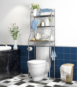 Kệ Bồn Cầu INOX 3 Tầng Cao Cấp Để Đồ Sau Bồn Cầu Tiện Lợi