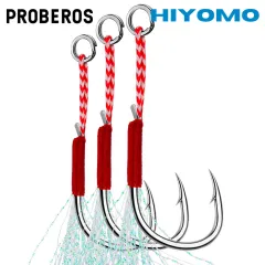 PROBEROS 2Set Slow Jig Assist Hooks 1/0 2/0 3/0 4/0 Metal Jigging