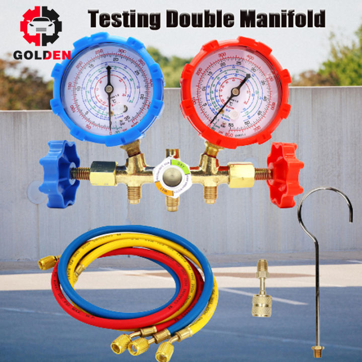 Testing Double Manifold Double R22 Pengisian Ac Mobil 500 / 800 Psi