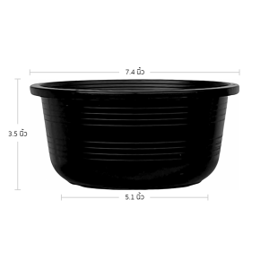 กระถาง กระถางทรงถ้วย กระถางแขวน ขนาด เบอร์ 8 7 นิ้ว สีดำ ยกมัด 100 ใบ