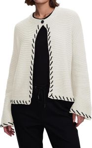 Cakulo Womens Cropped Cardigan Sweaters Bell Sleeve Trendy Fall Chunky Knit Cardigans 2025 Open Front Sweater Coats