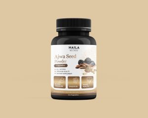 Haila Wellness Premium Ajwa Seed Powder Capsules – Heart & Immunity Boost Natural Vegan Non-GMO 60 Caps - 1 Month Supply