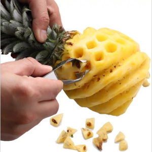 HOME BEST 1pc Stainless Steel Pineapple Eye Peeler Remover Fruit Seed Cutter Clip Cutting Fruits Kitchen Accessories Tool Pembuangan Mata Nanas Pengupas 不锈钢菠萝眼去皮器去除剂水果种子切割器夹子切割水果厨房配件工具 FZ1-0085