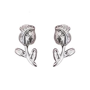 Simple Yet Elegant Tulips Earrings Copper Floral Studs Versatile Copper Ear Accessories For All Outfits