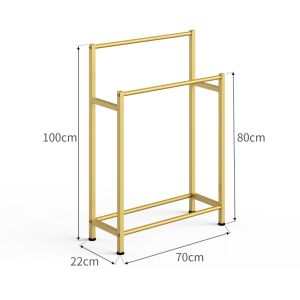 Nordic Towel Rack Stand Luxury Towel holder Metal Bathroom Storage Shelf All Iron Balcony Drying rack