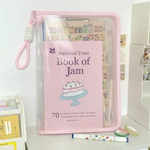 [SG Stock] Macaron-Colored Transparent A4 Document Bag