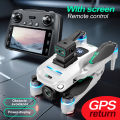 Drone S159 WIFI 4K HD FPV GPS Large Screen Version FPV Motor Tanpa Sikat Drone GPS Jarak Jauh 2km. 
