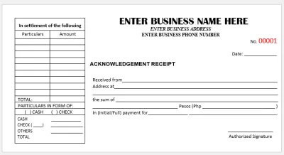 New Premium Quality Customized Acknowledgement Receipt Pad 4x8 Inches Non-Carbonized - Set of 100 Pages