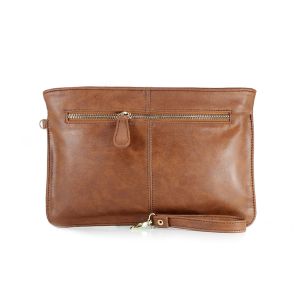 Dompet Kulit Sintetis Pria Dan Wanita Ceviro Ueno Clutch Paling Terbaru Original - Cinnamon