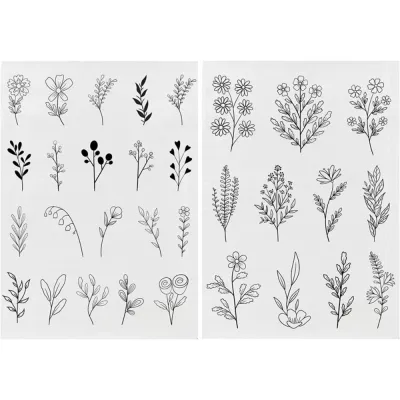 GAILI 2Pcs DIY Stitching Embroidery Paper Handmade Embroidery Crafts Flowers and Leaf Designs Water Soluble Stabilizer Tear Away Hand Stitch Embroidery Dissolving Transfer Paper Sewing Lovers