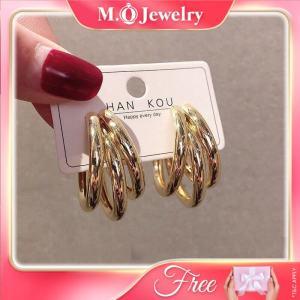 S925 Silver Big Circle Earrings Subang Anting Needle European and American Style Earrings S925银针欧美港风夸张大圆圈耳环女耳环耳针