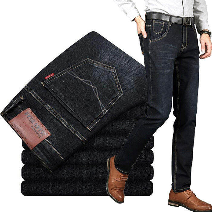 Denim Slim Fit Jeans For Men Heavy Stretchable Jeans Black Pant