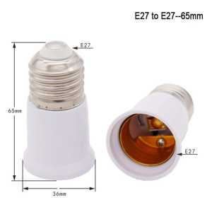 Sambungan Fitting Lampu Drat E27 / Panjang 65mm 95mm 120mm | Socket Sambungan Pemanjang Plafon Extension Fiting Dudukan Downlight Bohlam LED Bola Lampu / Lamp Holder Adaptor Drat E27 to E27