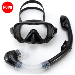 Bộ kính lặn ống thở POPO TB3 cho trẻ em từ 4 tuổi mắt kính cường lực ngăn nước 100%