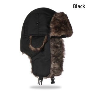 LUZMAR Outdoors Trapper Fur Winter Cap Russian Ushanka Ski Hat Winter Hats
