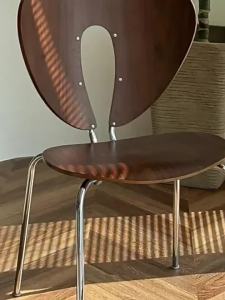 Modern Minimalist Backrest Chair Wooden Backrest Dining Chair Hollow Design Cafe Chair Lounge Chair