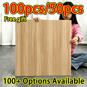100/50PCS 60×60cm Marble PVC Floor Sticker 3D Imitation Tile Self Adhesive Waterproof Wall Decor