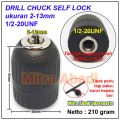 DRILL CHUCK Kepala Bor ukuran 2-13mm SELF LOCK. 