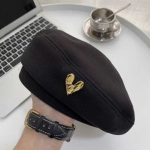 Minwen Cotton Women Berets Winter Hats Vintage French Plaid Top Cap Painter Hat Autumn Winter Street Octagonal Beret Caps